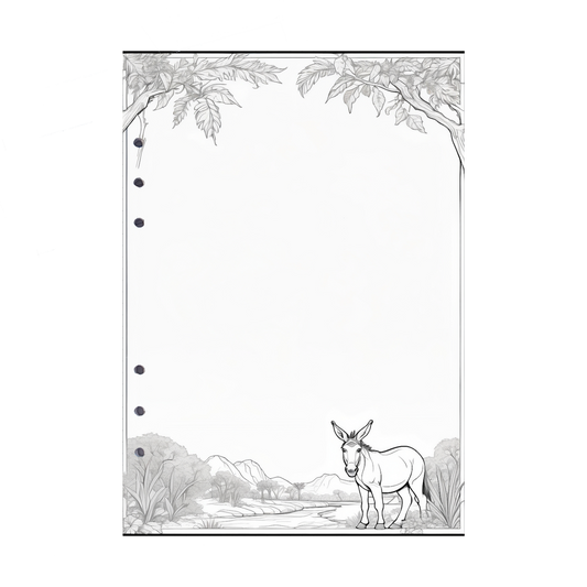 DIN A5 Ringbucheinlagen 6-fach Lochung mit Motiv | Bild Esel 4