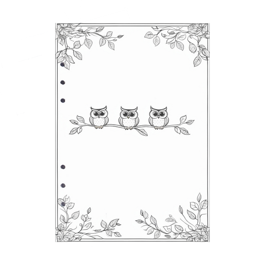 DIN A5 Ringbucheinlagen 6-fach Lochung mit Motiv | Bild Eule 3