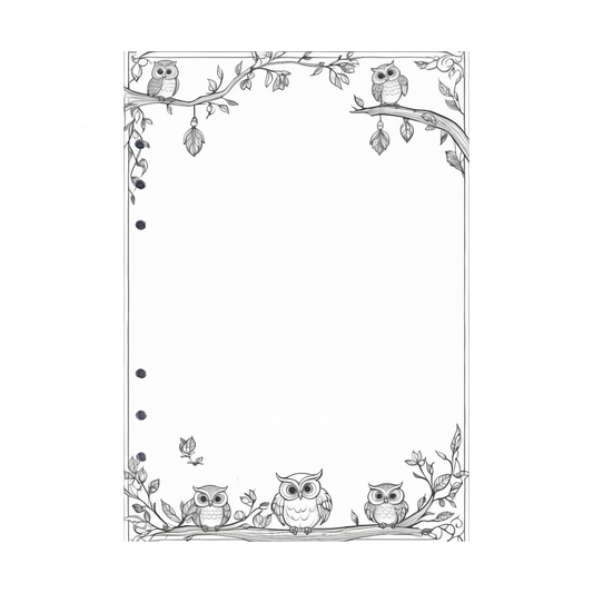 DIN A5 Ringbucheinlagen 6-fach Lochung mit Motiv | Bild Eule 4