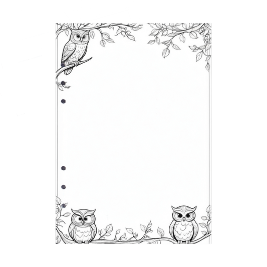 DIN A5 Ringbucheinlagen 6-fach Lochung mit Motiv | Bild Eule 5