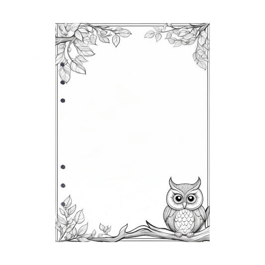 DIN A5 Ringbucheinlagen 6-fach Lochung mit Motiv | Bild Eule 6