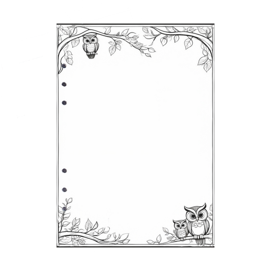 DIN A5 Ringbucheinlagen 6-fach Lochung mit Motiv | Bild Eule 7