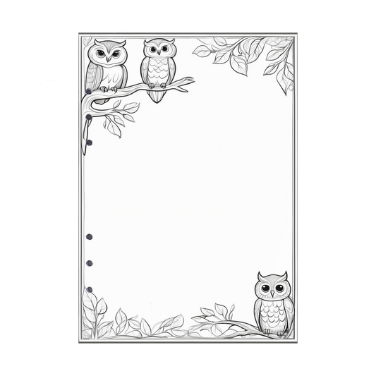 DIN A5 Ringbucheinlagen 6-fach Lochung mit Motiv | Bild Eule 8