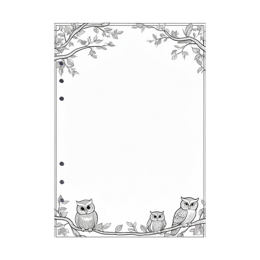 DIN A5 Ringbucheinlagen 6-fach Lochung mit Motiv | Bild Eule 9