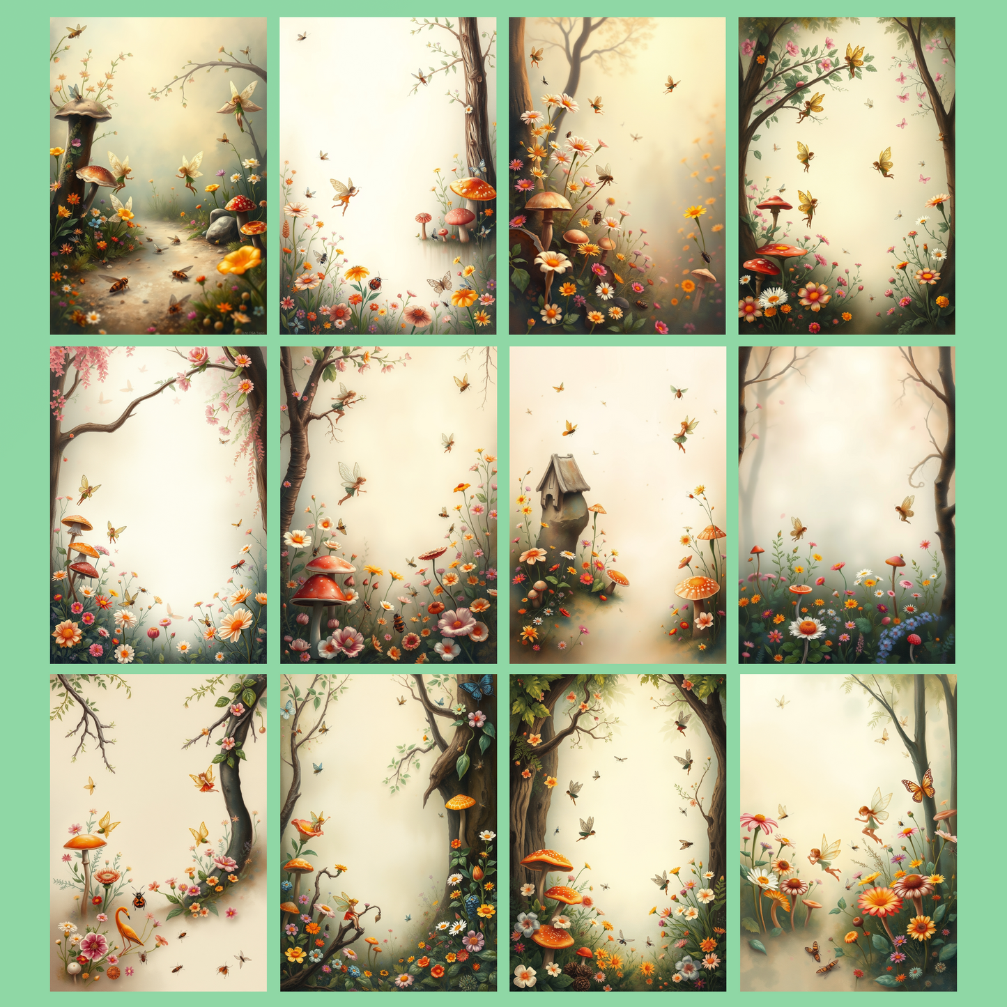 Fairies in the Enchanted Forest | Digital Download | 100 Bilder | Scrapbook | A4