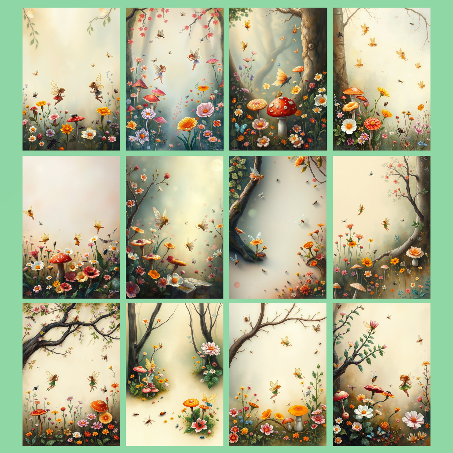 Fairies in the Enchanted Forest | Digital Download | 100 Bilder | Scrapbook | A4