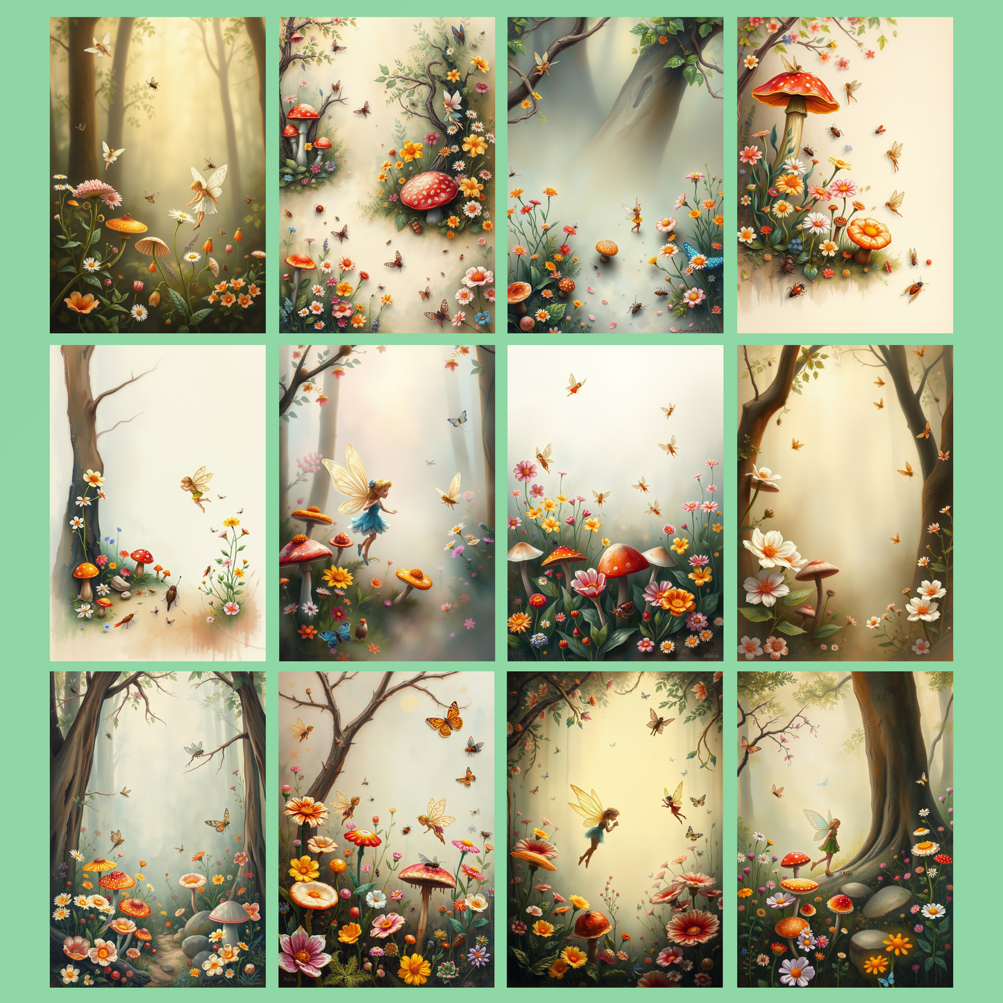 Fairies in the Enchanted Forest | Digital Download | 100 Bilder | Scrapbook | A4
