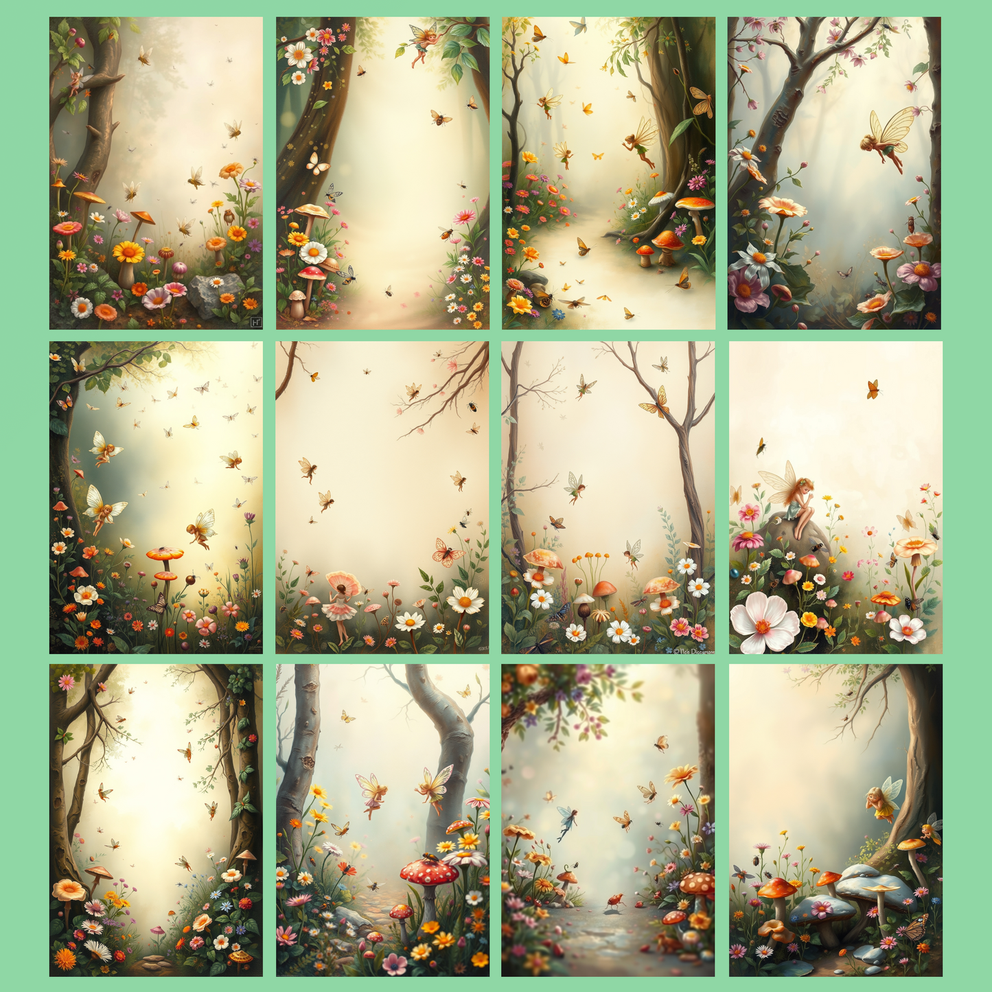 Fairies in the Enchanted Forest | Digital Download | 100 Bilder | Scrapbook | A4