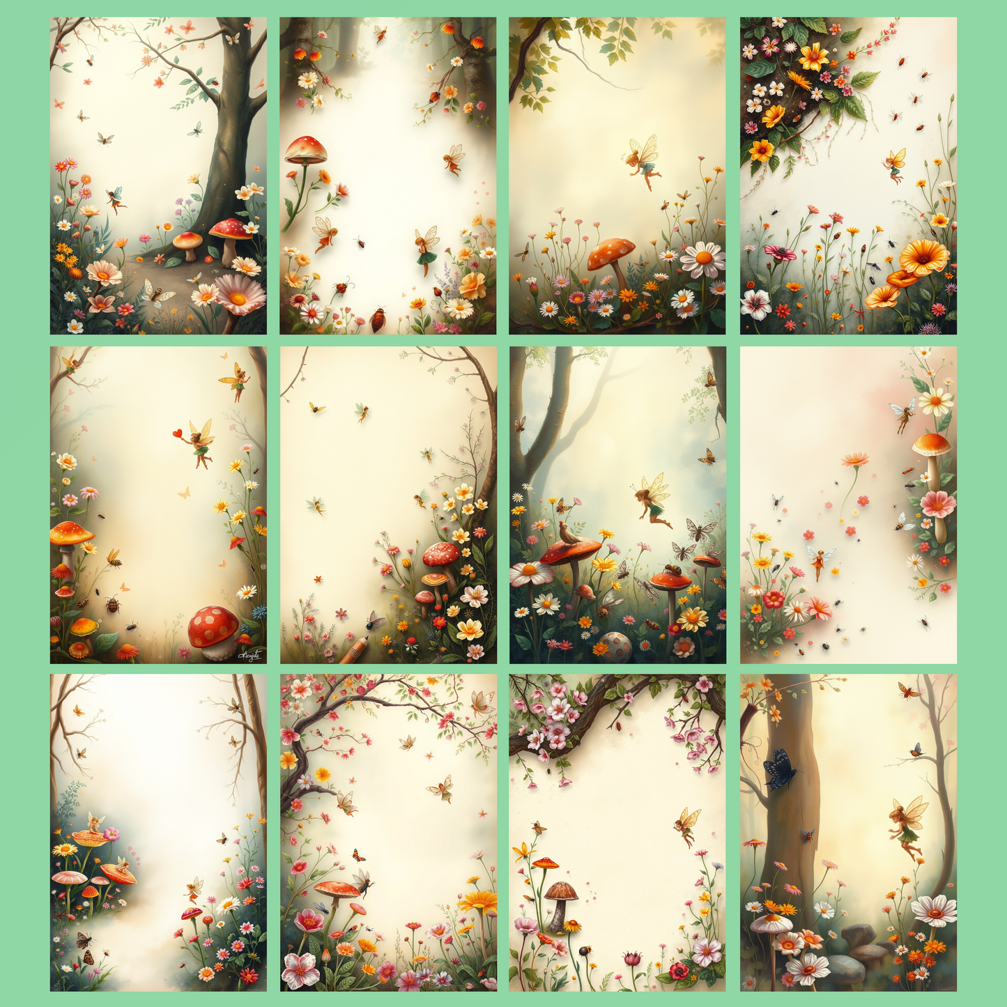 Fairies in the Enchanted Forest | Digital Download | 100 Bilder | Scrapbook | A4