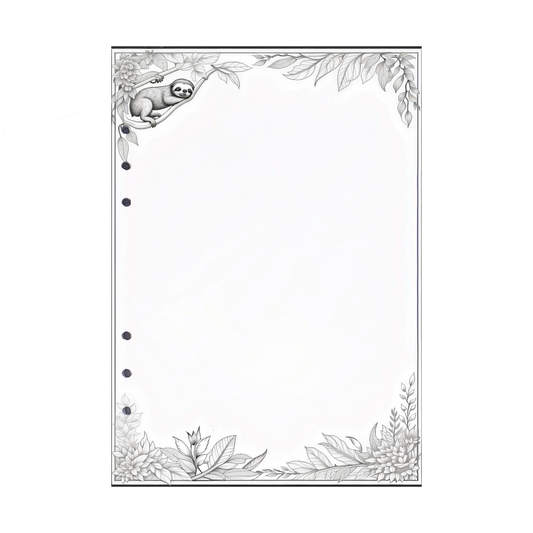 DIN A5 Ringbucheinlagen 6-fach Lochung mit Motiv | Bild Faultier 1