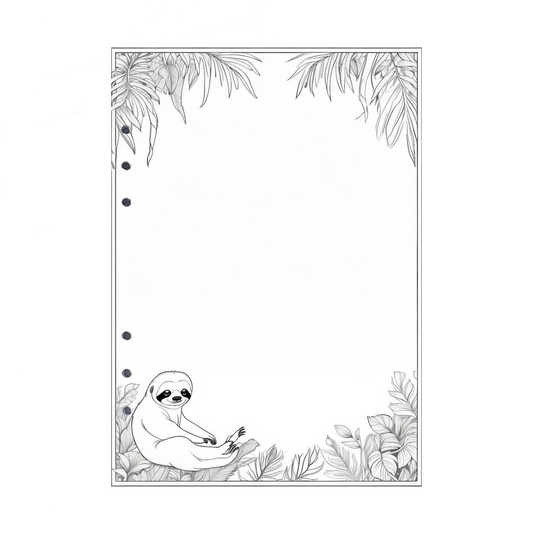 DIN A5 Ringbucheinlagen 6-fach Lochung mit Motiv | Bild Faultier 2