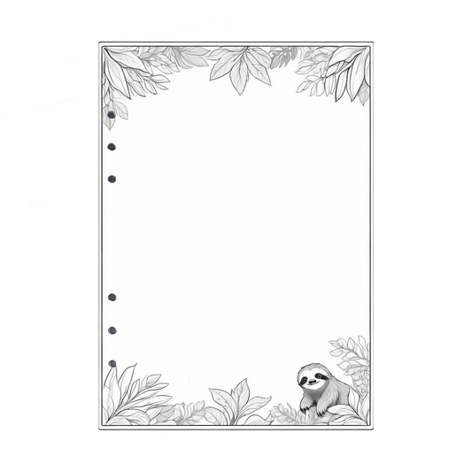 DIN A5 Ringbucheinlagen 6-fach Lochung mit Motiv | Bild Faultier 3