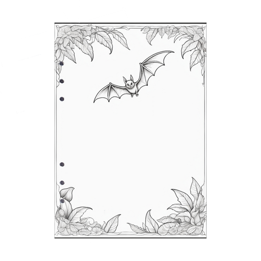 DIN A5 Ringbucheinlagen 6-fach Lochung mit Motiv | Bild Fledermaus 1