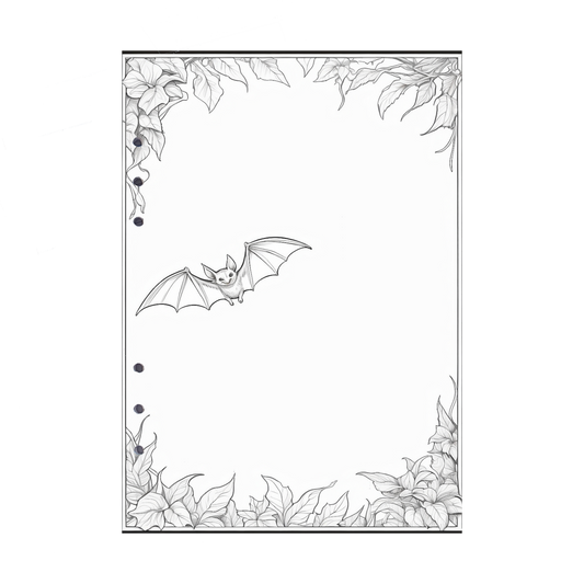 DIN A5 Ringbucheinlagen 6-fach Lochung mit Motiv | Bild Fledermaus 2