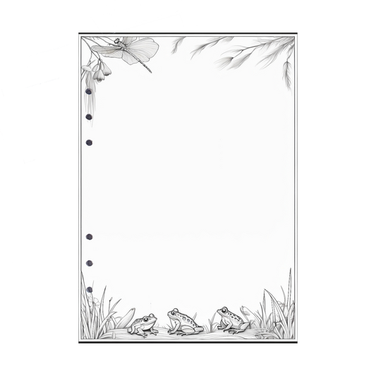 DIN A5 Ringbucheinlagen 6-fach Lochung mit Motiv | Bild Frosch 1