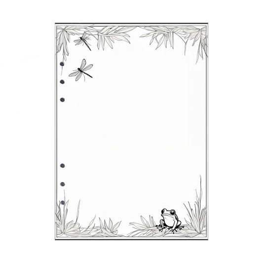 DIN A5 Ringbucheinlagen 6-fach Lochung mit Motiv | Bild Frosch 3