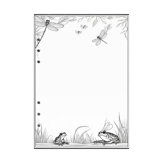 DIN A5 Ringbucheinlagen 6-fach Lochung mit Motiv | Bild Frosch 4
