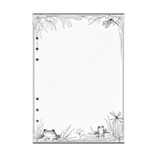 DIN A5 Ringbucheinlagen 6-fach Lochung mit Motiv | Bild Frosch 6