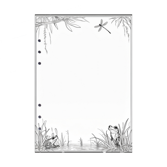 DIN A5 Ringbucheinlagen 6-fach Lochung mit Motiv | Bild Frosch 7