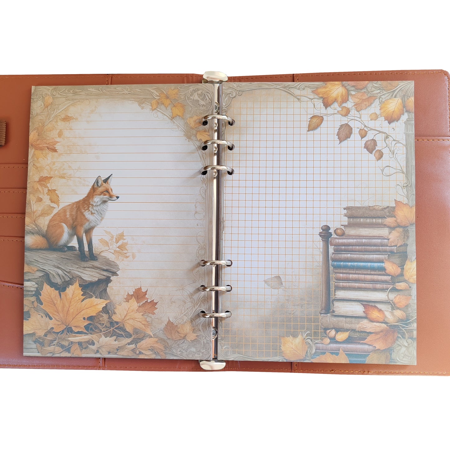 Autumn Breeze Ringbucheinlagen | Motiv-Inlays Fuchs | 50 Seiten | DIN A5/A6