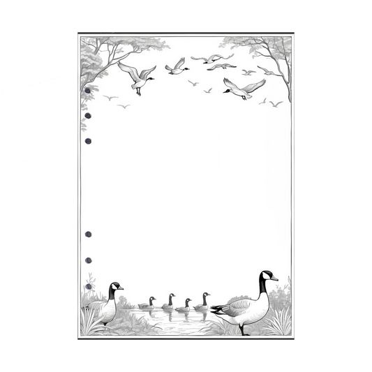 DIN A5 Ringbucheinlagen 6-fach Lochung mit Motiv | Bild Gans 1