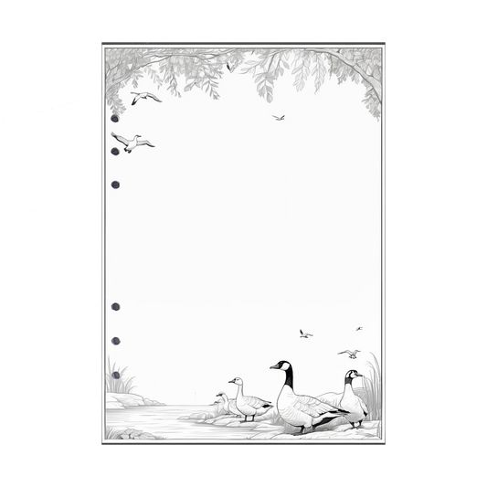 DIN A5 Ringbucheinlagen 6-fach Lochung mit Motiv | Bild Gans 2