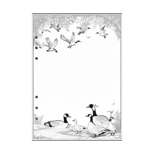 DIN A5 Ringbucheinlagen 6-fach Lochung mit Motiv | Bild Gans 3