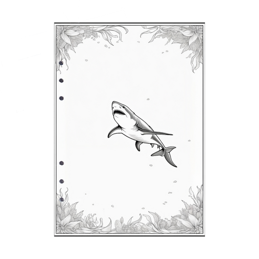 DIN A5 Ringbucheinlagen 6-fach Lochung mit Motiv | Bild Hai 1