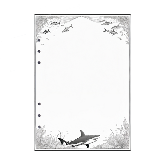 DIN A5 Ringbucheinlagen 6-fach Lochung mit Motiv | Bild Hai 2