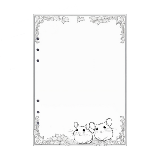 DIN A5 Ringbucheinlagen 6-fach Lochung mit Motiv | Bild Hamster 1