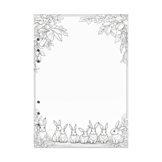 DIN A5 Ringbucheinlagen 6-fach Lochung mit Motiv | Bild Hase 1