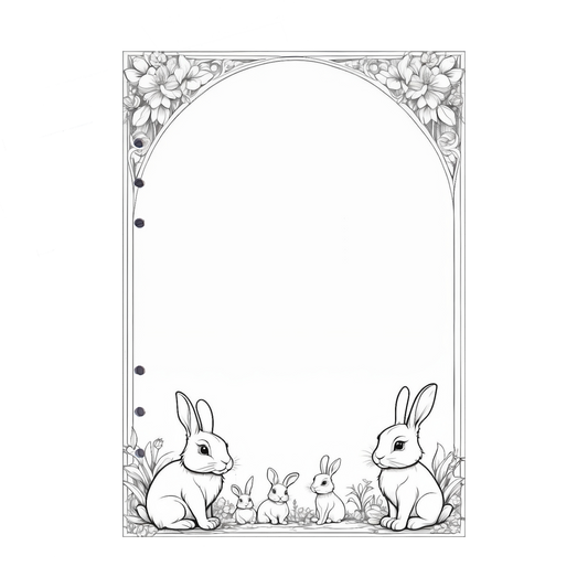 DIN A5 Ringbucheinlagen 6-fach Lochung mit Motiv | Bild Hase 2