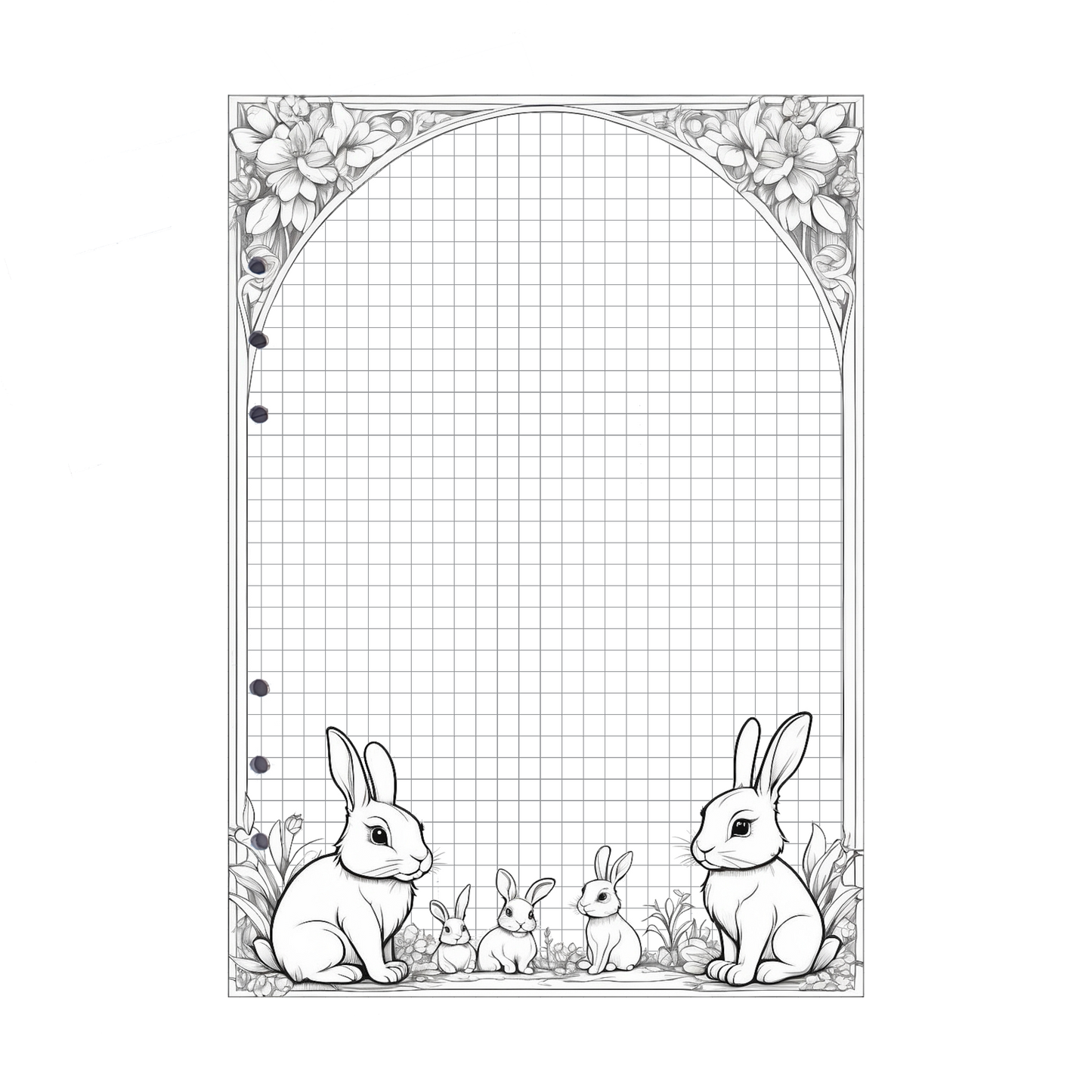 DIN A5 Ringbucheinlagen 6-fach Lochung mit Motiv | Bild Hase 2
