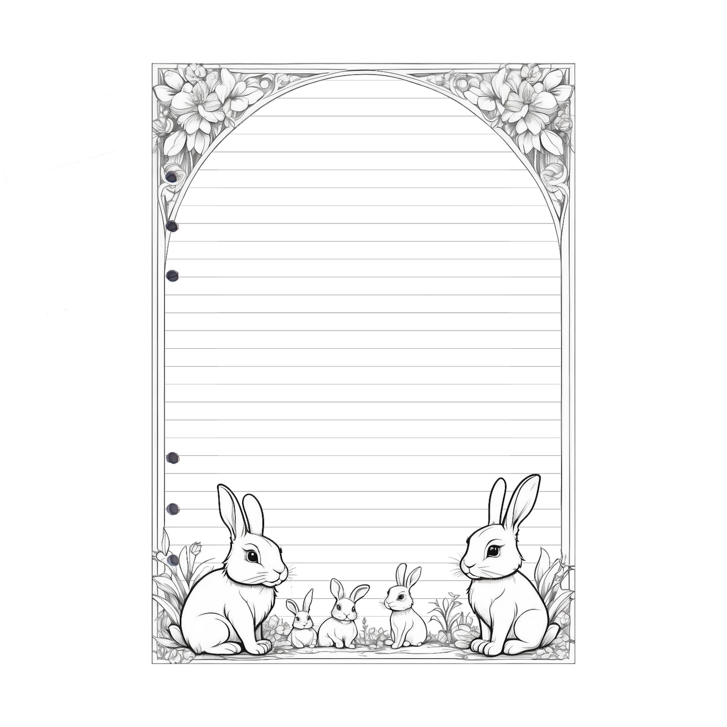 DIN A5 Ringbucheinlagen 6-fach Lochung mit Motiv | Bild Hase 2