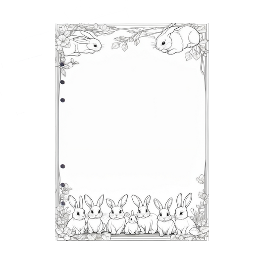 DIN A5 Ringbucheinlagen 6-fach Lochung mit Motiv | Bild Hase 3