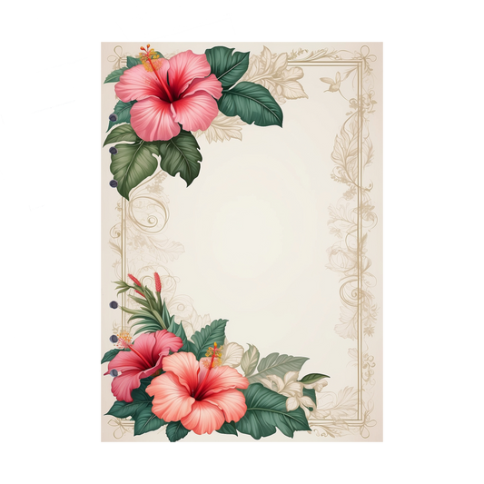 DIN A5 Ringbucheinlagen 6-fach Lochung mit Motiv | Bild Hibiskus 1