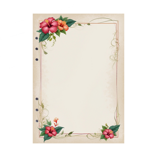 DIN A5 Ringbucheinlagen 6-fach Lochung mit Motiv | Bild Hibiskus 10