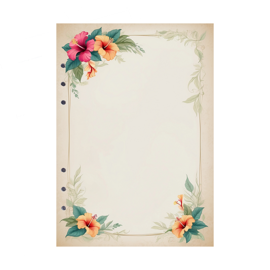 DIN A5 Ringbucheinlagen 6-fach Lochung mit Motiv | Bild Hibiskus 11