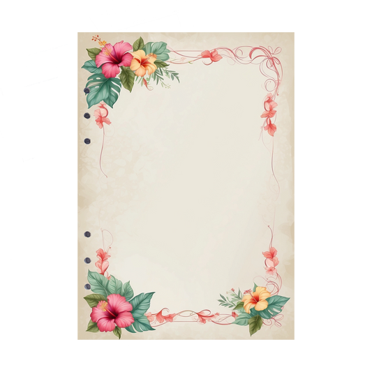 DIN A5 Ringbucheinlagen 6-fach Lochung mit Motiv | Bild Hibiskus 12