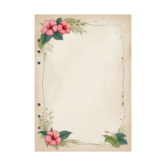 DIN A5 Ringbucheinlagen 6-fach Lochung mit Motiv | Bild Hibiskus 14