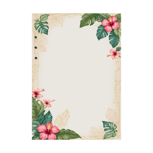 DIN A5 Ringbucheinlagen 6-fach Lochung mit Motiv | Bild Hibiskus 16