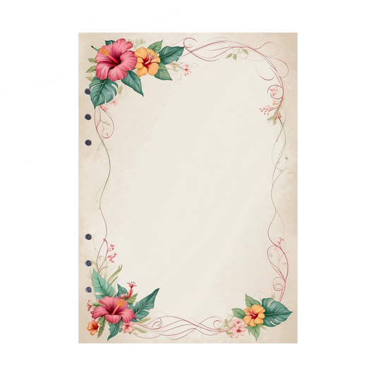 DIN A5 Ringbucheinlagen 6-fach Lochung mit Motiv | Bild Hibiskus 17