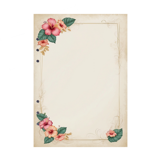 DIN A5 Ringbucheinlagen 6-fach Lochung mit Motiv | Bild Hibiskus 18