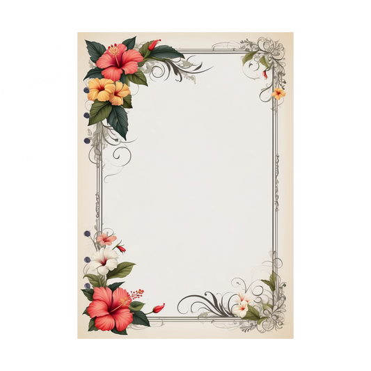 DIN A5 Ringbucheinlagen 6-fach Lochung mit Motiv | Bild Hibiskus 19