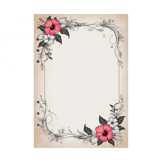 DIN A5 Ringbucheinlagen 6-fach Lochung mit Motiv | Bild Hibiskus 20