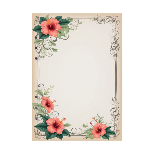 DIN A5 Ringbucheinlagen 6-fach Lochung mit Motiv | Bild Hibiskus 21