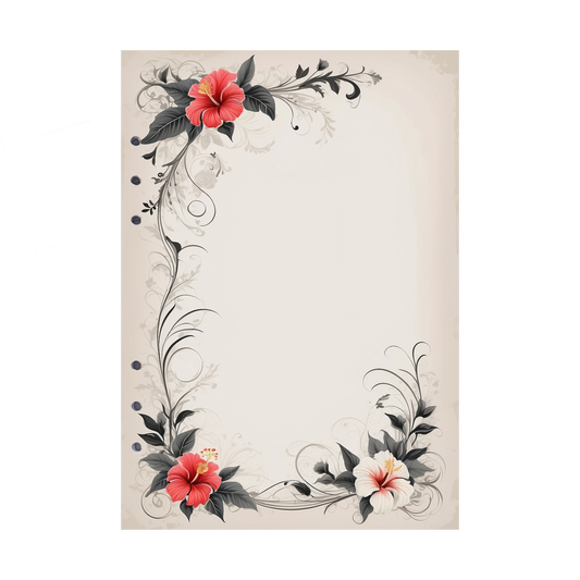 DIN A5 Ringbucheinlagen 6-fach Lochung mit Motiv | Bild Hibiskus 22