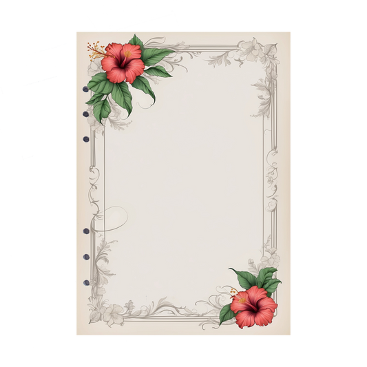 DIN A5 Ringbucheinlagen 6-fach Lochung mit Motiv | Bild Hibiskus 24