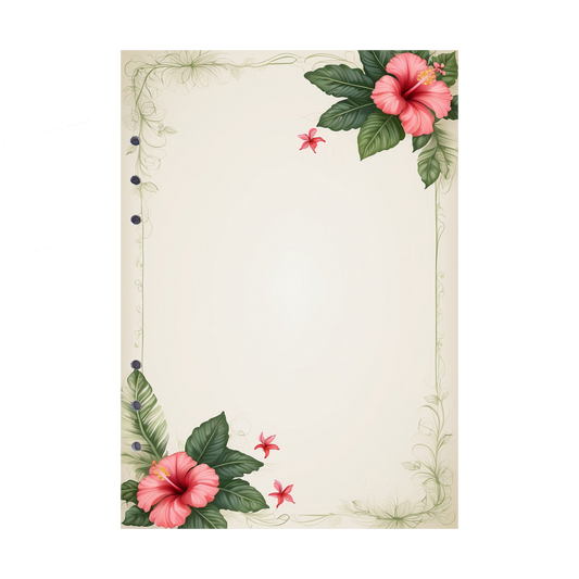 DIN A5 Ringbucheinlagen 6-fach Lochung mit Motiv | Bild Hibiskus 25