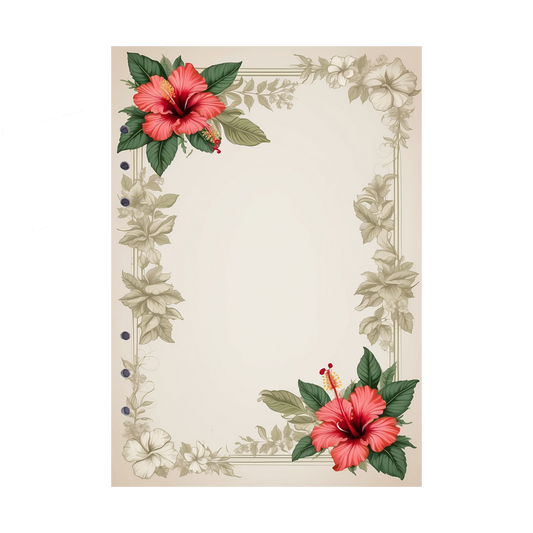 DIN A5 Ringbucheinlagen 6-fach Lochung mit Motiv | Bild Hibiskus 26